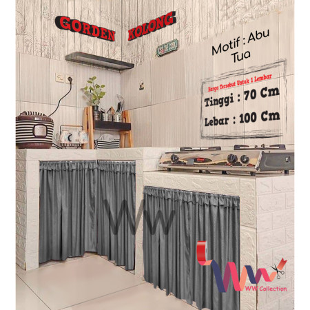 Gorden Kolong Dapur Minimalis Ukuran 100 x 70 cm + Gratis Tali Gorden