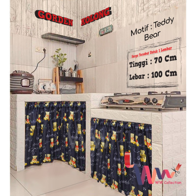 Gorden Kolong Dapur Minimalis Ukuran 100 x 70 cm + Gratis Tali Gorden