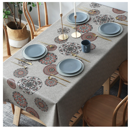 Homecart Taplak Meja Makan Premium 140 x 200cm Table Cloth Taplak Meja Tamu Anti Air Model Bohemian