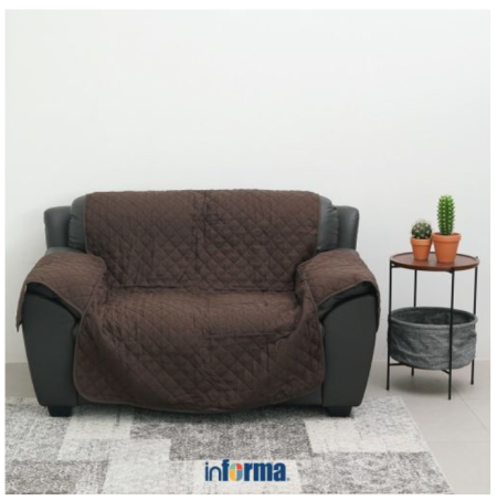 Informa Sarung Pelindung Sofa 160X245 cm 3 Seater Reversible - Cokelat/Tan Sofa Protector Sarung Penutup Tempat Duduk Alas Sofa