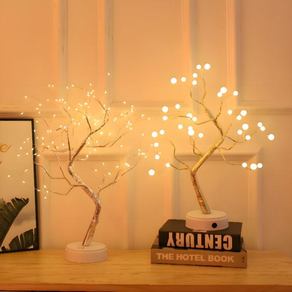 PPLUS Lampu Tidur Model Pohon Ranting Unik Colokan USB / Tenaga Baterai Dekorasi Kamar Kawat Tumblr LED