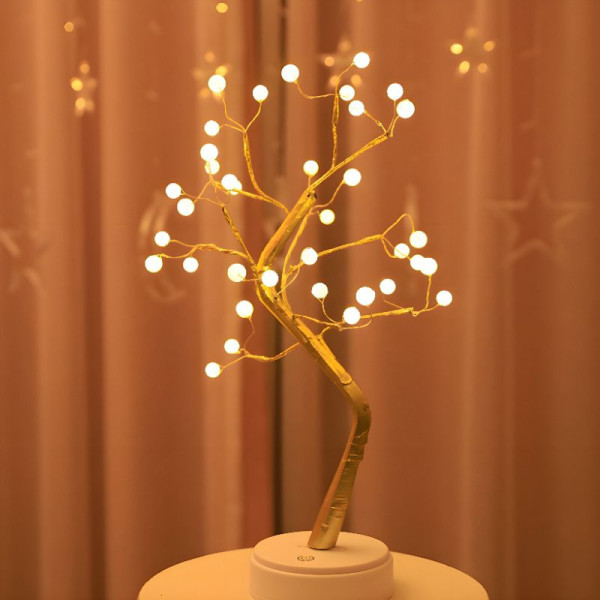 PPLUS Lampu Tidur Model Pohon Ranting Unik Colokan USB / Tenaga Baterai Dekorasi Kamar Kawat Tumblr LED