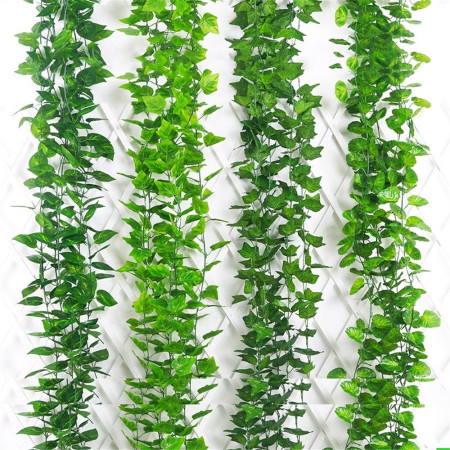 Daun Rambat Palsu Semangka Mangkok Dekorasi Juntai Rumput Dinding Hijang Monstera