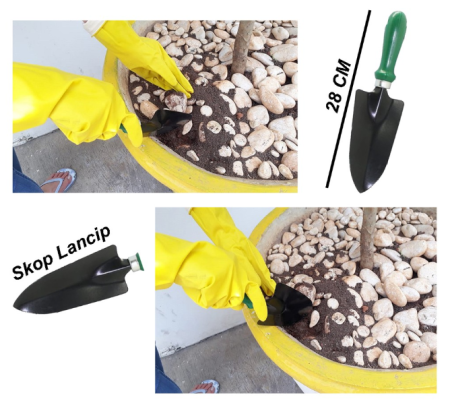 Kenmaster Skop Kecil Gagang Pendek (Hitam) - Sekop Serbaguna Berkebun Dll - SKOP010