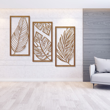 ( 1 SET ISI 3 ) Hiasan Dinding kayu Pajangan Ruang Tamu Aesthetic Dekorasi Rumah Minimalis Elegant Mewah Berkualitas D03