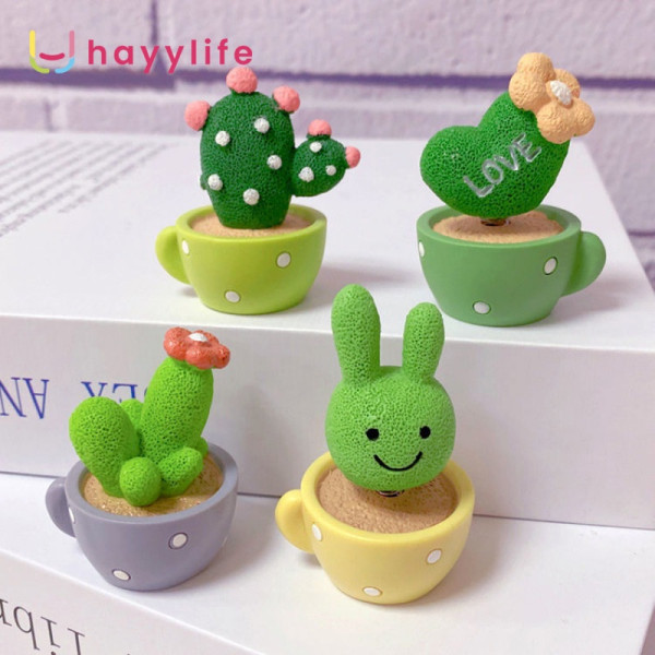 HAYYLIFE Aksesoris Pajangan Di Rumah Super Mini Ornamen Lucu Hewan Kaktus Pot Kecil Ornamen Resin HL-GDI677