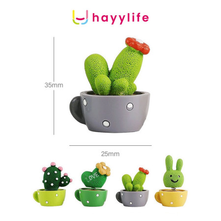 HAYYLIFE Aksesoris Pajangan Di Rumah Super Mini Ornamen Lucu Hewan Kaktus Pot Kecil Ornamen Resin HL-GDI677