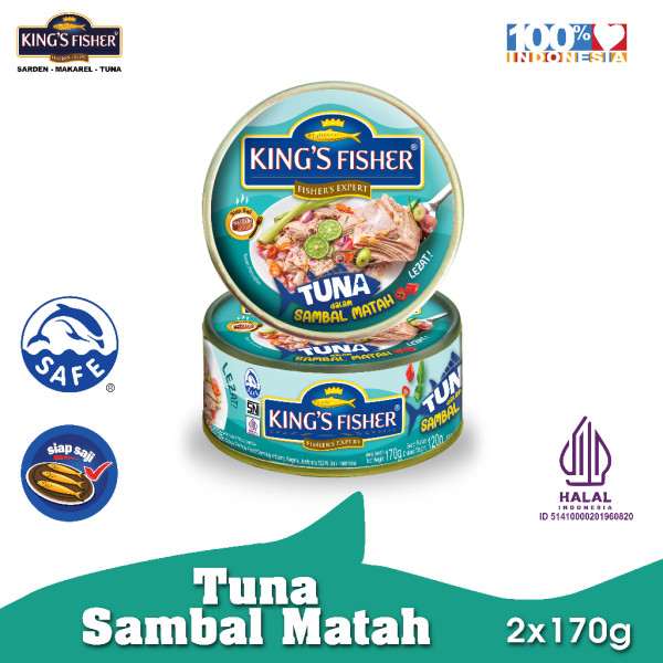 Paket 2 Pcs Kings Fisher Tuna Sambal Matah Daging Tuna Makanan Kaleng 170 g