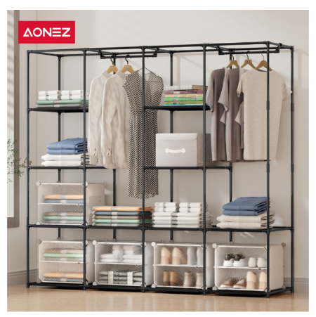 AONEZ Lemari Pakaian Minimalis Wardrobe Portable Rak Serbaguna Baju