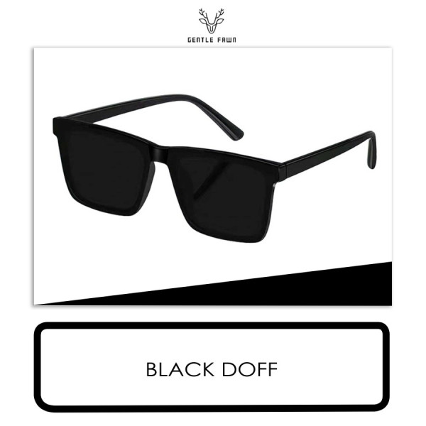 Gentle Fawn Kacamata Sunglasses Polarized TR90 Kotak Pria Wanita 1202 - BLACK DOFF