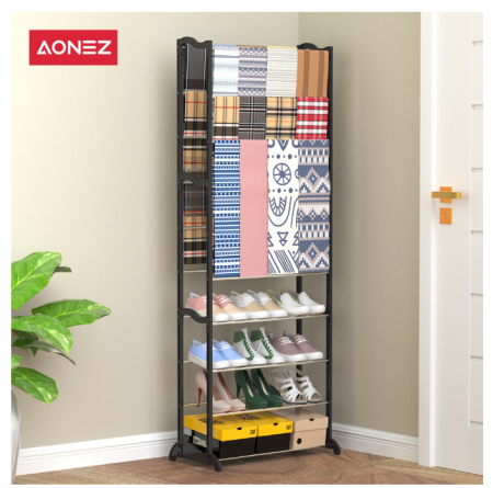 AONEZ Rak Sepatu 5 Susun Gantungan Payung / Rak Sepatu 5 Tingkat Tempat Sepatu Sandal Rak Susun Serbaguna