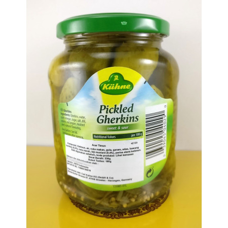 KUHNE PICKLED GHERKINS 330 GR - KETIMUN ACAR ASAM MANIS IMPORT ENAK