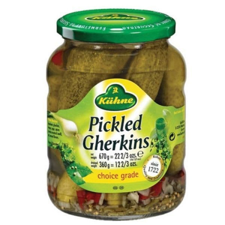KUHNE PICKLED GHERKINS 330 GR - KETIMUN ACAR ASAM MANIS IMPORT ENAK