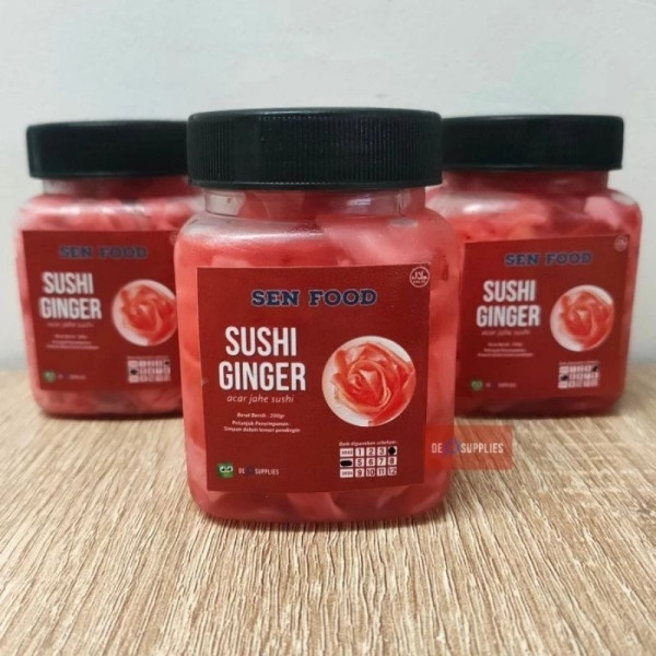 Sushi Ginger Pink 200gr SenFood - Acar Jahe Sushi Gari Red Pickled