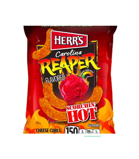 HERRS CHEESE CURLS | HERRS SNACK IMPORT USA - CAROLINA REAPER