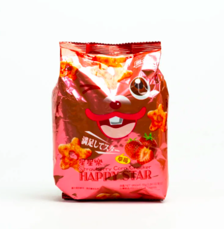 Happy Star Strawberry Corn Cracker 55 gr
