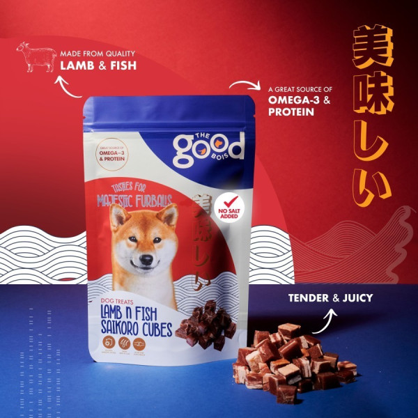 TheGoodBois Lamb n Fish Saikoro Cubes Snack Cemilan Anjing