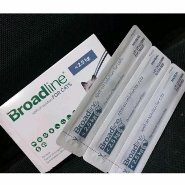 Obat Kutu, Pinjal, Scabies & Cacing Kucing Broadline S dibawah 2,5 kg
