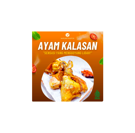 Ayam Kalasan Ungkep Beku Siap Saji Non MSG Halal - 1 ekor