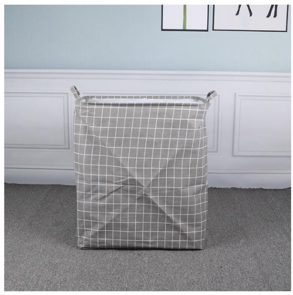 Storage Bag Jumbo 100L Keranjang Baju Tempat Pakaian Mainan Serbaguna - Square Abu