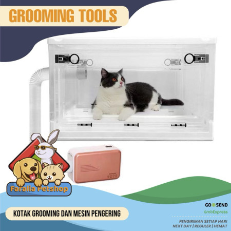 Kotak Pengering Transparant Hewan Peliharaan Kucing Anjing Pet Drying Box Blower Dog Cat Pet