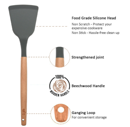 JIB Silicone Utensil / Spatula Silicon [Abu-abu]