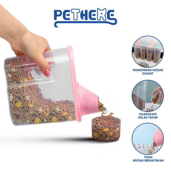 PT Tempat Makan Kucing/Toples Makanan Kucing/Pet Food Storage/Tempat Makanan Kucing