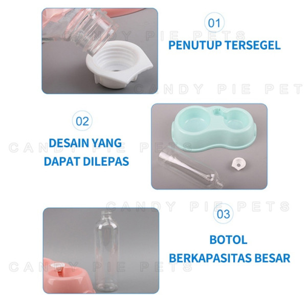 Tempat Makan Kucing Otomatis 500ml Tempat Minum Kucing Otomatis Mangkok Kucing