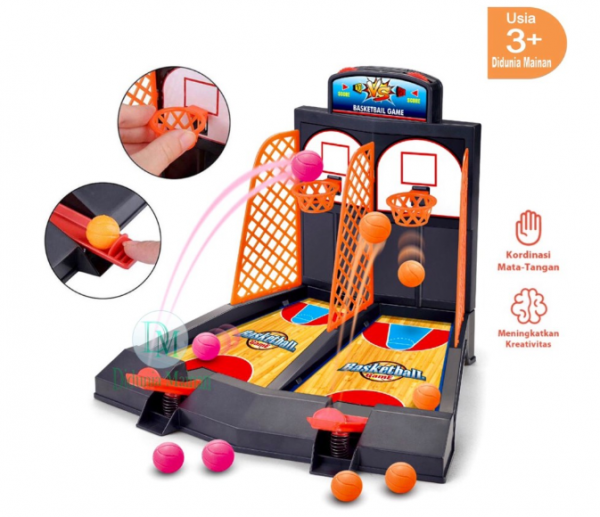 Mainan anak mini basketball lempar bola basket board finger game