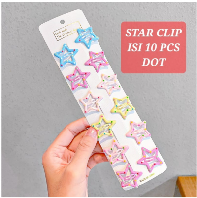 MILANBERRY STAR CLIP ISI 10 PCS JEPIT PONI AKSESORIS RAMBUT ANAK LUCU - star clip dot