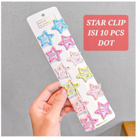 MILANBERRY STAR CLIP ISI 10 PCS JEPIT PONI AKSESORIS RAMBUT ANAK LUCU - star clip dot