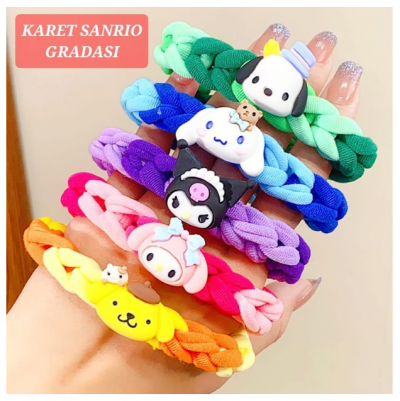 KARET SANRIO GRADASI AKSESORIS GELANG ANAK CEWEK IMPORT LUCU FASHION - gradasi green