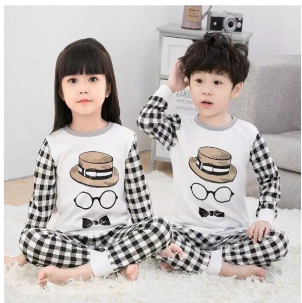 happyshop BAJU TIDUR ANAK IMPORT 1-10 TAHUN4 - stelan 040, S