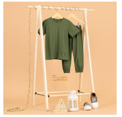 Setelan Baju Anak Jogger set 1-7 Tahun Premium Cotton 24s - OLIVE, S USIA 1-2 THN