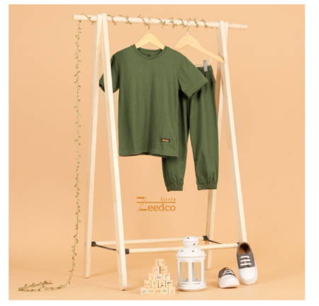 Setelan Baju Anak Jogger set 1-7 Tahun Premium Cotton 24s - OLIVE, S USIA 1-2 THN