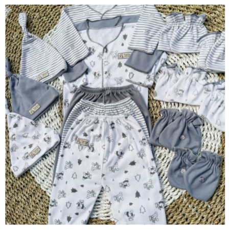 SET Lengkap Baju Bayi Baru Lahir Paket 15 PCS Newborn Seri Warna