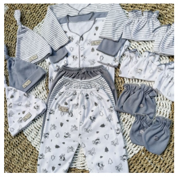 SET Lengkap Baju Bayi Baru Lahir Paket 15 PCS Newborn Seri Warna