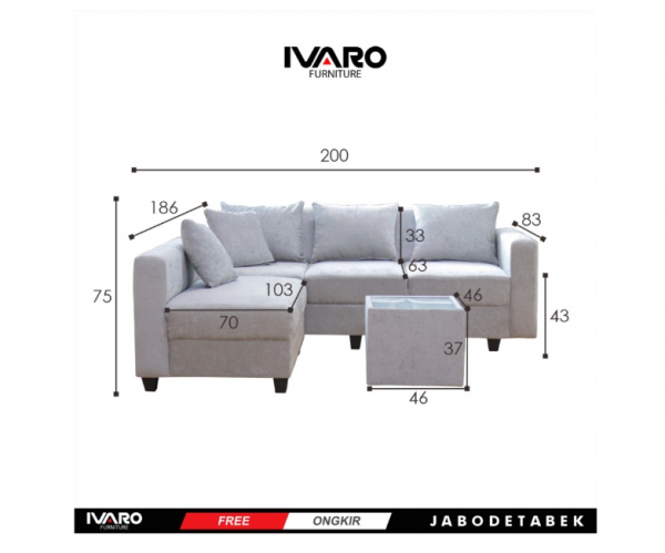 Ivaro Roana Sofa L Adele - sofa set