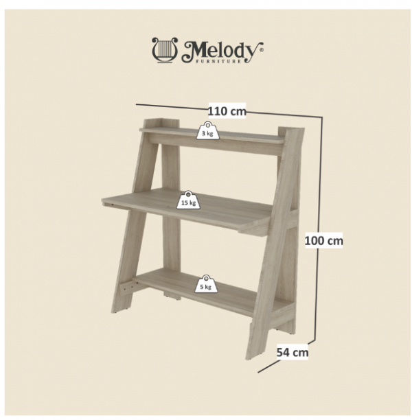 Melody Furniture Meja Belajar Meja Kerja ARIZONA desk sonoma