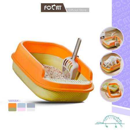 Cat Litter Box M20 Toilet Kucing Tempat Bak Pasir Kucing Litter Box Kucing Kotak Free Sekop