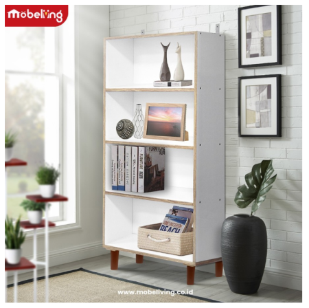 Mobeliving - Furniture Rak Buku serbaguna 4 tingkat