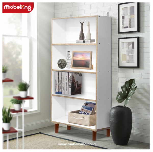 Mobeliving - Furniture Rak Buku serbaguna 4 tingkat