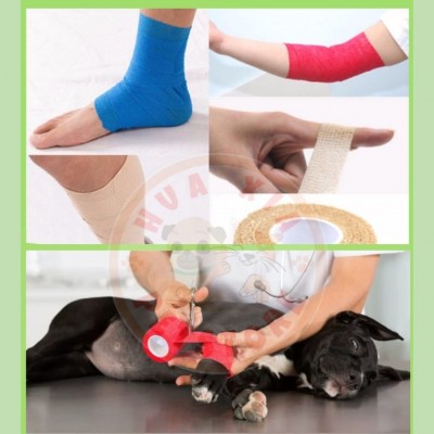 Pet Dog Aid Elastic Adhesive Bandage Perban Plester Anjing