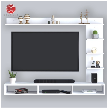Dections Set Furniture Rak TV Dinding Minimalis Meja TV Tempel Dinding - Putih