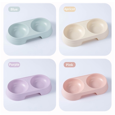 mangkuk double hewan peliharaan anti licin anti semut 2 in 1 kotak makanan kucing