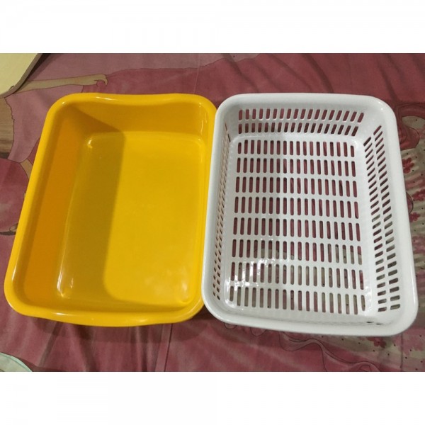 PET CAT LITTER BOX SARINGAN SET TEMPAT KENCING DAN KOTORAN PUP KUCING