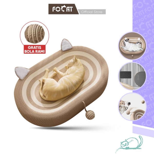 Papan Garuk dan Tempat Tidur Tali Rami Sisal Anjing Kucing 2in1 Pet Scratcher Board Serbaguna