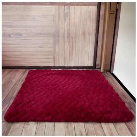 Karpet bulu Quilting anti slip premium mewah ukuran jumbo 200x180cm - Maroon, 200x160CM