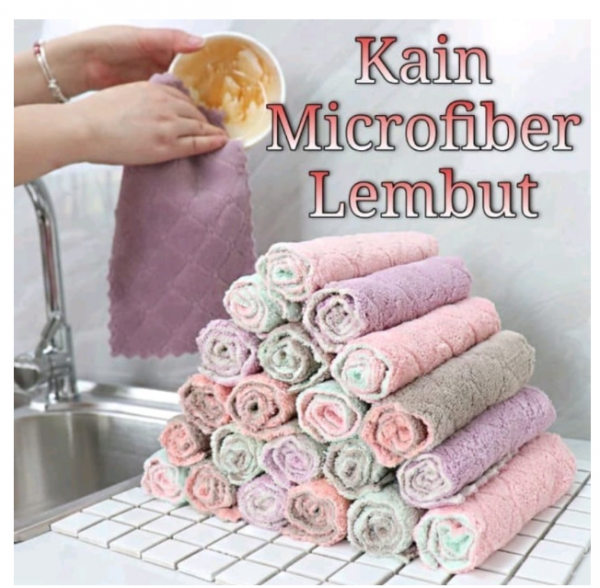 Kain Lap Dapur Meja Piring Anti Minyak Microfiber Kitchen Towel - KAIN LAP