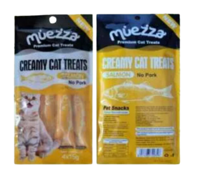 Muezza Creamy Cat Treats Salmon 12 g 1 pack x 5 Pcs
